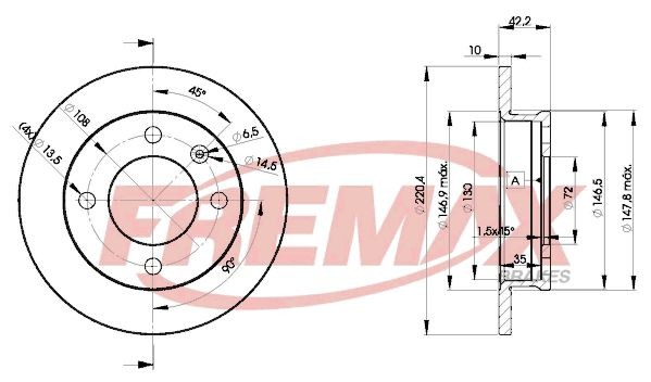 FREMAX BD-1991: Piduriketas Ø: 221mm, täis, Ø: 221mm, Premium Black Carbon +
