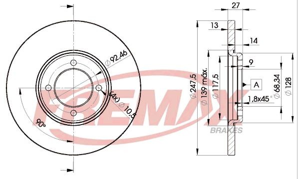 FREMAX BD-2375: Piduriketas Ø: 247mm, täis, Ø: 247mm, Premium Black Carbon +
