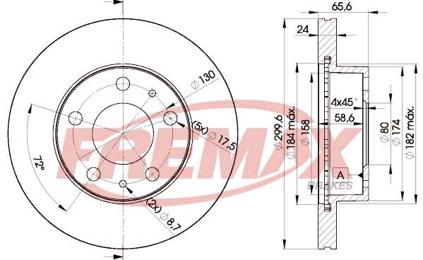FREMAX BD-4682: Bremseskive Ø: 300mm, ventileret, Ø: 300mm, coatet, Premium Black Carbon +