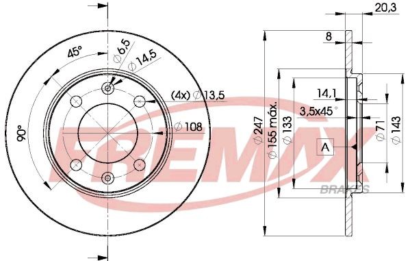 FREMAX BD-4699: Piduriketas Ø: 247mm, täis, Ø: 247mm, Premium Black Carbon +