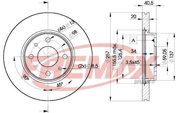 FREMAX BD-5056: Bremžu diski Ø: 257mm, ventilējams, Ø: 257mm, pārklāts, Premium Black Carbon +