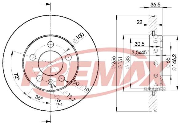 FREMAX BD-5602: Stabdžių diskas Ø: 256mm, ventiliuojama, Ø: 256mm, padengta, Premium Black Carbon +