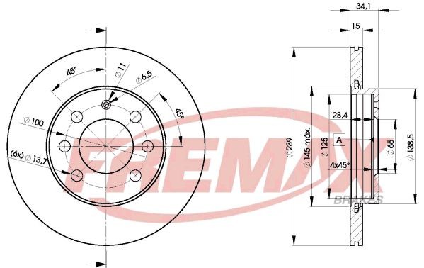 FREMAX BD-5607: Stabdžių diskas Ø: 239mm, ventiliuojama, Ø: 239mm, padengta, Premium Black Carbon +