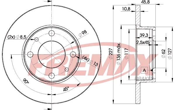 FREMAX BD-5812: Δισκόπλακα Ø: 227mm, πλήρες, Ø: 227mm, με επίστρωση, Premium Black Carbon +