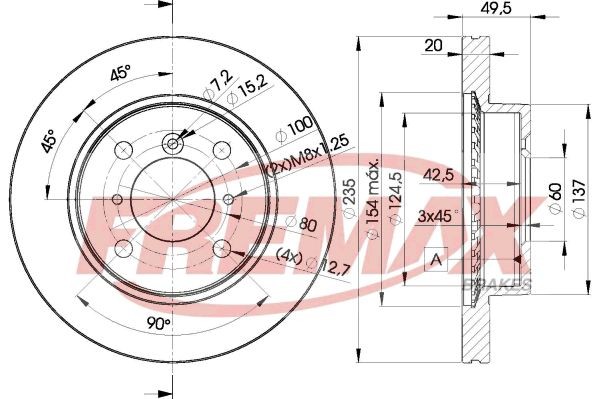 FREMAX BD-6101: Brzdový kotouč R: 235mm, větráno, R: 235mm, nátěr, Premium Black Carbon +
