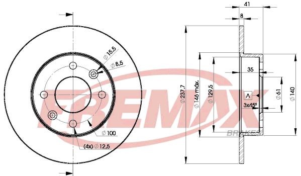 FREMAX BD-6947: Brzdový kotouč R: 238mm, plný, R: 238mm, nátěr, Premium Black Carbon +