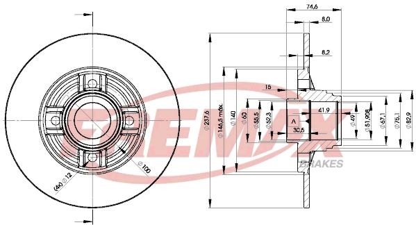 FREMAX BD-8078: Disco de freno Ø: 237mm, macizo, Ø: 237mm, revestido, Premium Black Carbon +