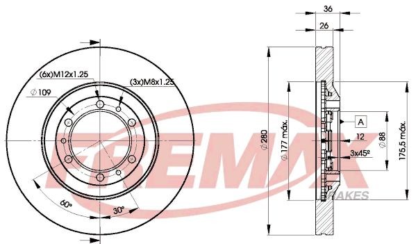 FREMAX BD-9050: Δισκόπλακα Ø: 280mm, αεριζόμενο, Ø: 280mm, με επίστρωση, Premium Black Carbon +