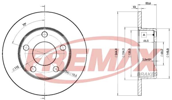 FREMAX BD-2800: Piduriketas Ø: 245mm, täis, Ø: 245mm, kaetud, Premium Black Carbon +