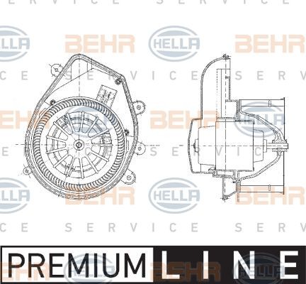 BEHR HELLA SERVICE 8EW 009 159-131 Innenraumgebläse für Fahrzeuge mit Klimaanlage, BEHR HELLA SERVICE *** PREMIUM LINE ***