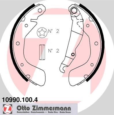 ZIMMERMANN 10990.100.4: Juego de zapatas de frenos Foto correspondiente a la entrega, con palanca