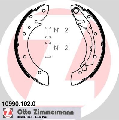 ZIMMERMANN 10990.102.0: Zestaw szczęk hamulcowych z dźwignią, Fotografia odpowiada zakresowi dostawy