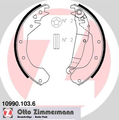 ZIMMERMANN 10990.103.6: Juego de zapatas de frenos con palanca, Foto correspondiente a la entrega