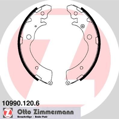 ZIMMERMANN 10990.120.6: Zestaw szczęk hamulcowych Fotografia odpowiada zakresowi dostawy