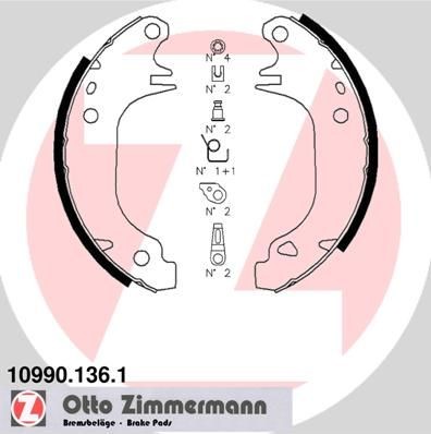 ZIMMERMANN 10990.136.1: Bremsbackensatz Foto entspricht Lieferumfang