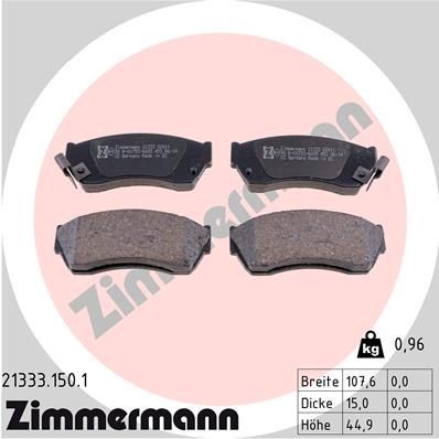 ZIMMERMANN 21333.150.1: Stabdžių kaladėlės Nuotrauka atitinka pristatytą prekę
