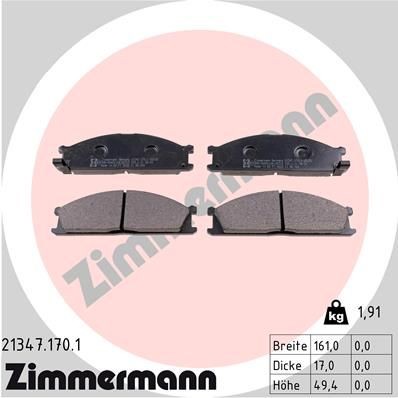 ZIMMERMANN 21347.170.1: Bromsbelägg Fotot motsvarar leveransomfattningen