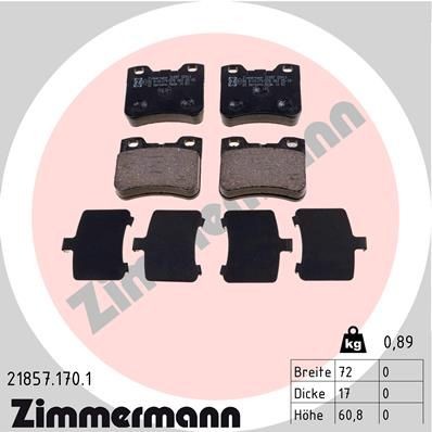 ZIMMERMANN 21857.170.1: Juego de pastillas de freno Foto correspondiente a la entrega