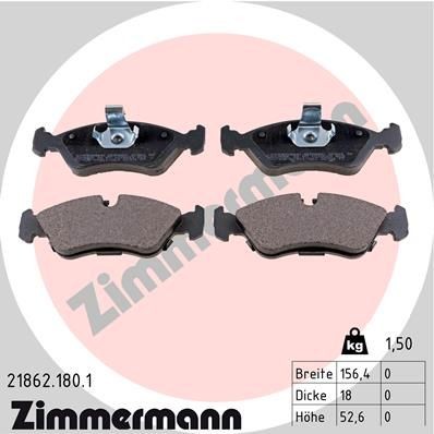 ZIMMERMANN 21862.180.1: Sada brzdových destiček, kotoučová brzda Foto odpovídá rozsahu dodávky