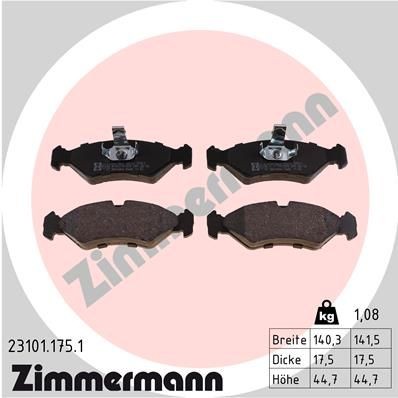 ZIMMERMANN 23101.175.1: Piduriklotsid Foto vastab tarnekomplektile