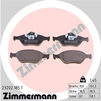 ZIMMERMANN 23202.185.1: Piduriklotsid Foto vastab tarnekomplektile