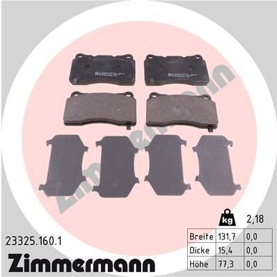 ZIMMERMANN 23325.160.1: Piduriklotsid Foto vastab tarnekomplektile