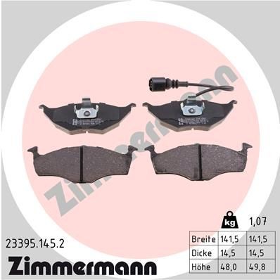 ZIMMERMANN 23395.145.2: Piduriklotsid Foto vastab tarnekomplektile