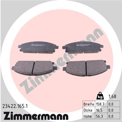ZIMMERMANN 23422.165.1: Piduriklotsid Foto vastab tarnekomplektile