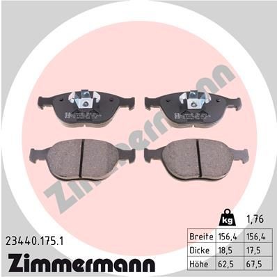 ZIMMERMANN 23440.175.1: Piduriklotsid Foto vastab tarnekomplektile
