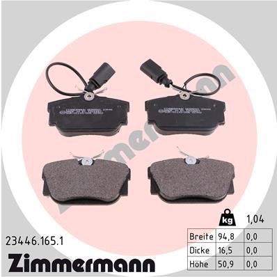 ZIMMERMANN 23446.165.1: Juego de pastillas de freno Foto correspondiente a la entrega