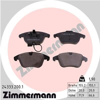 ZIMMERMANN 24333.200.1: Piduriklotsid Foto vastab tarnekomplektile