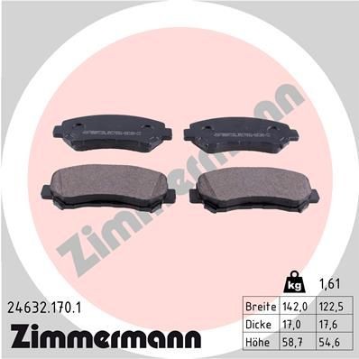 ZIMMERMANN 24632.170.1: Plăcuțe de frână Fotografia corespunde volumului livrării