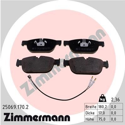 ZIMMERMANN 25069.170.2: Juego de pastillas de freno Foto correspondiente a la entrega