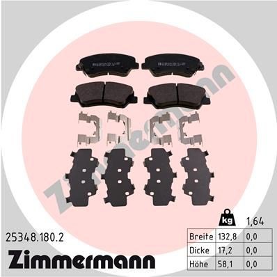ZIMMERMANN 25348.180.2: Piduriklotsid Foto vastab tarnekomplektile, libiseva plaadiga