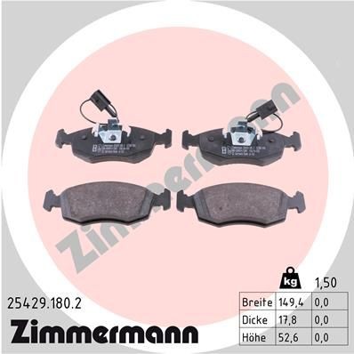 ZIMMERMANN 25429.180.2: Bremseklodser Billede svarer til leveringsomfang