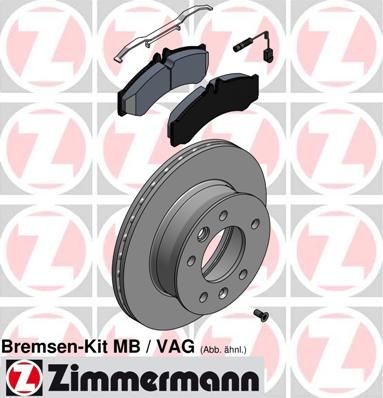 ZIMMERMANN 640.4310.00: Kit de discos de freno y pastillas Ø: 300mm, ventilación interna, sin forro de frenos, con material de fijación