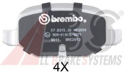 A.B.S. 37311S: Sada brzdových destiček, kotoučová brzda SPORTLINE