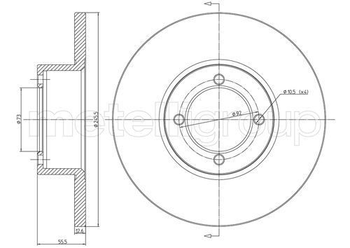 CIFAM 800-022: Remschijf Ø: 245,5mm, volledig, Ø: 245,5mm