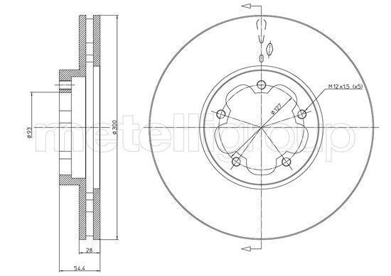 CIFAM 800-1494: Piduriketas Ø: 300,0mm, õhutusega, Ø: 300,0mm