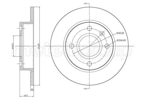 CIFAM 800-168: Piduriketas Ø: 239mm, täis, Ø: 239mm