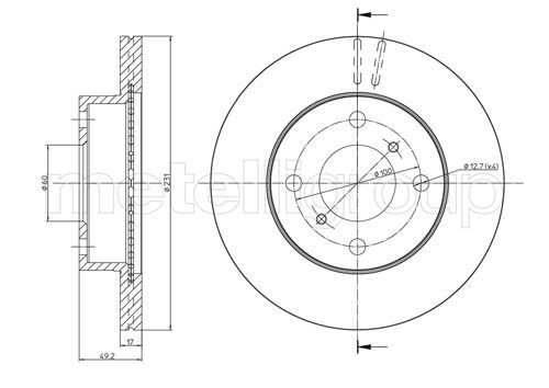 CIFAM 800-587: Piduriketas Ø: 231mm, õhutusega, Ø: 231mm