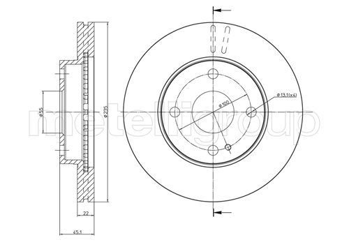 CIFAM 800-617: Stabdžių diskas Ø: 235,0mm, ventiliuojama, Ø: 235,0mm