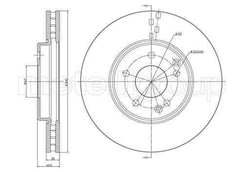 CIFAM 800-753C Bremsscheibe Ø: 300,0mm, Belüftet, Ø: 300,0mm, lackiert