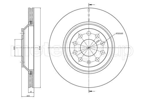 CIFAM 800-889C: Piduriketas Ø: 310,0mm, õhutusega, Ø: 310,0mm, värvitud