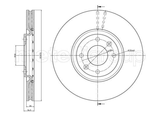 CIFAM 800-985C: Bremseskive Ø: 302,0mm, ventileret, Ø: 302,0mm, lakeret