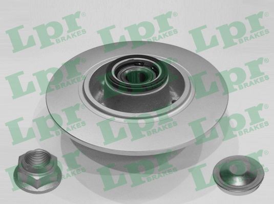 LPR R1055PRCA: Piduriketas LPR HUB BRAKE DISC LINE - FULL COATED Ø: 260mm, täis, Ø: 260mm, kaetud, koos ABS-andurirõngaga