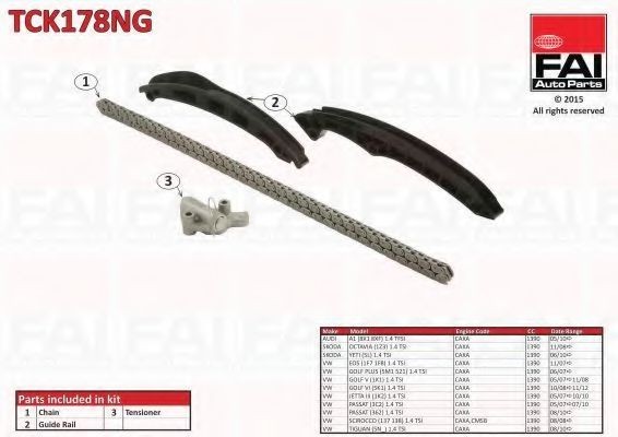 FAI AutoParts TCK178NG: Kamkedjesats utan packningar