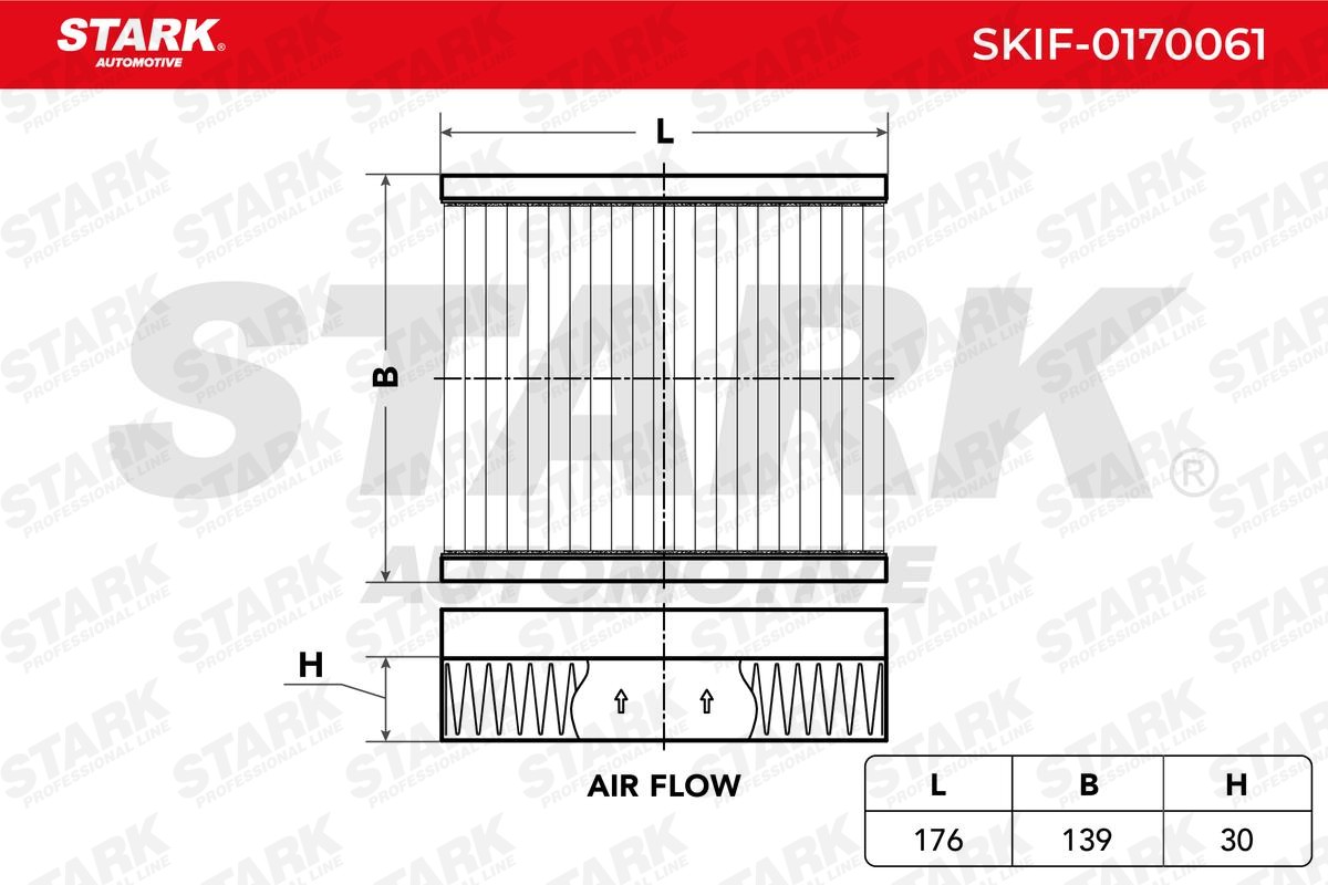 STARK SKIF-0170061: Filtrs, Salona telpas gaiss Aktivētās ogles filtrs