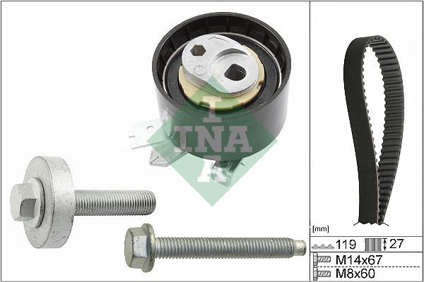 INA 530 0607 10: Set curea de distributie Numar dinti 1: 119