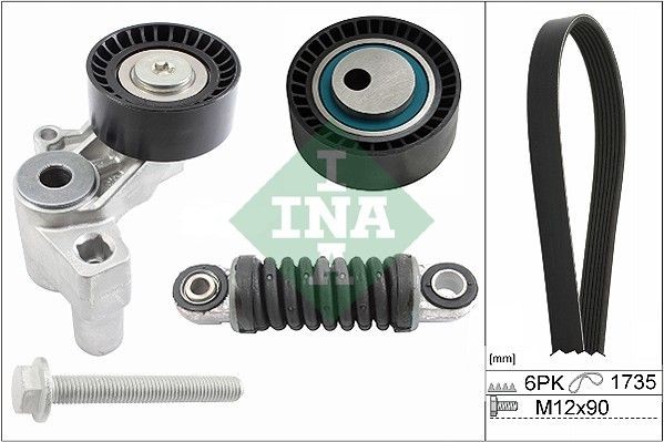 INA 529 0097 10: Set curea transmisie cu caneluri